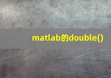 matlab的double()