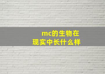 mc的生物在现实中长什么样