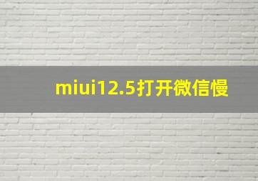 miui12.5打开微信慢