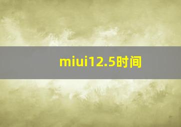 miui12.5时间