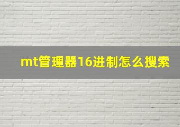 mt管理器16进制怎么搜索