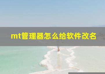 mt管理器怎么给软件改名