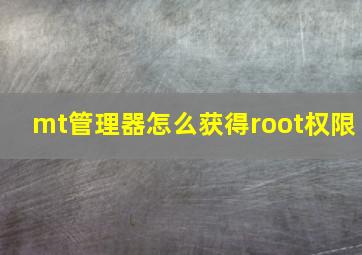 mt管理器怎么获得root权限