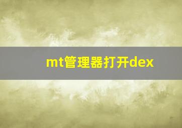 mt管理器打开dex