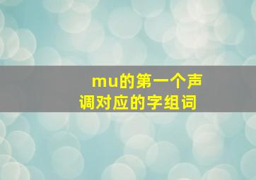 mu的第一个声调对应的字组词