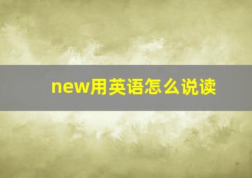 new用英语怎么说读