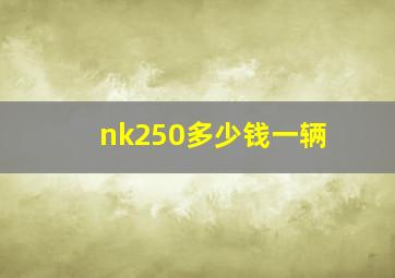 nk250多少钱一辆