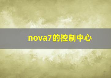 nova7的控制中心