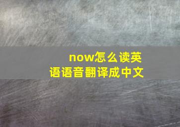 now怎么读英语语音翻译成中文