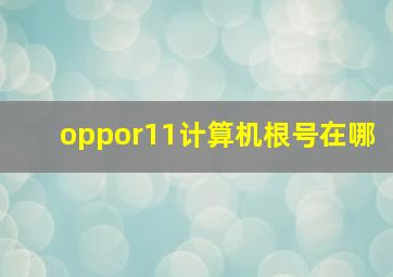 oppor11计算机根号在哪