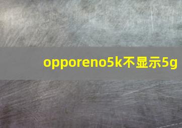 opporeno5k不显示5g