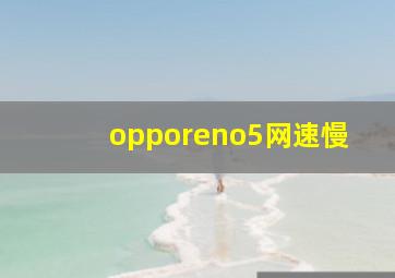 opporeno5网速慢