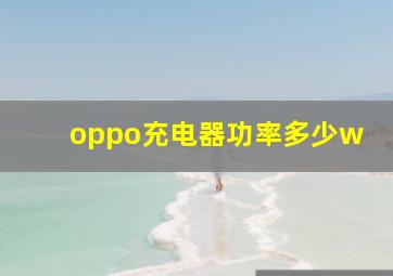 oppo充电器功率多少w