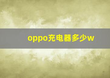 oppo充电器多少w