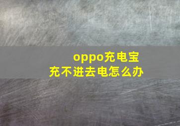 oppo充电宝充不进去电怎么办