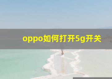 oppo如何打开5g开关