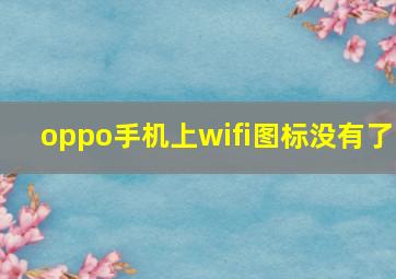 oppo手机上wifi图标没有了