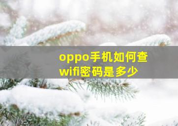 oppo手机如何查wifi密码是多少