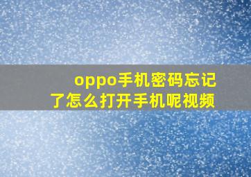 oppo手机密码忘记了怎么打开手机呢视频