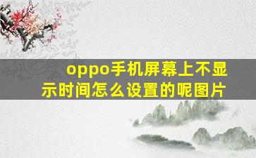 oppo手机屏幕上不显示时间怎么设置的呢图片