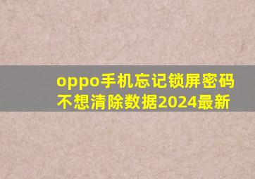 oppo手机忘记锁屏密码不想清除数据2024最新