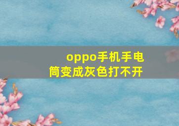 oppo手机手电筒变成灰色打不开