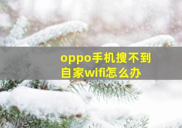 oppo手机搜不到自家wifi怎么办