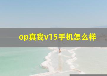 op真我v15手机怎么样