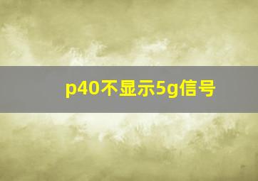 p40不显示5g信号