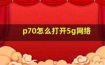 p70怎么打开5g网络