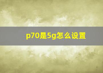 p70是5g怎么设置