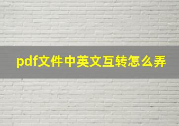 pdf文件中英文互转怎么弄