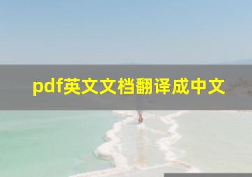 pdf英文文档翻译成中文