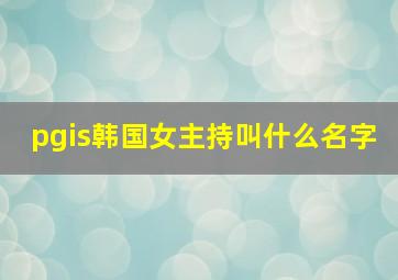 pgis韩国女主持叫什么名字