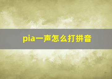 pia一声怎么打拼音