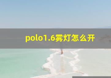 polo1.6雾灯怎么开