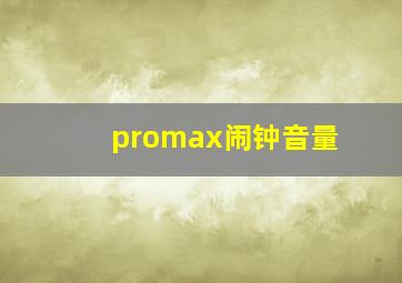 promax闹钟音量