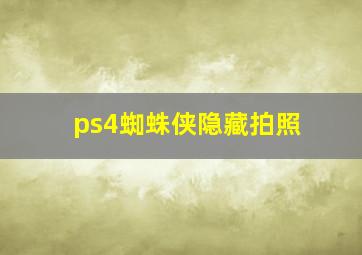 ps4蜘蛛侠隐藏拍照