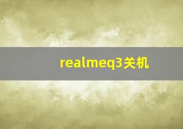 realmeq3关机