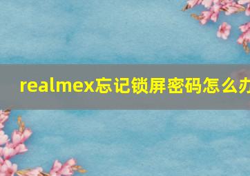 realmex忘记锁屏密码怎么办