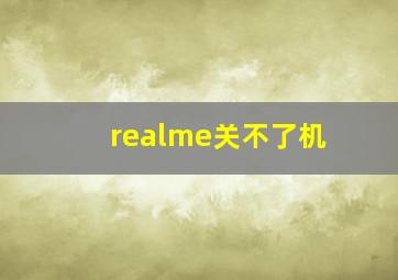 realme关不了机