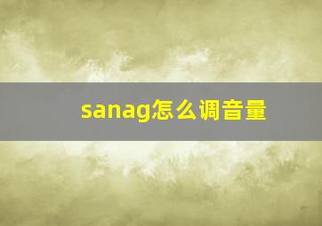 sanag怎么调音量