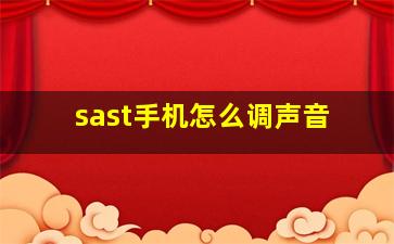 sast手机怎么调声音