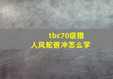 tbc70级猎人风蛇俯冲怎么学