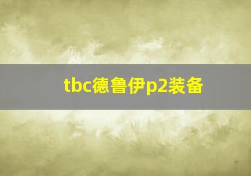 tbc德鲁伊p2装备