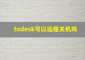 todesk可以远程关机吗