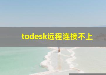 todesk远程连接不上