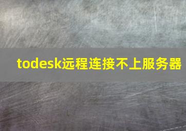 todesk远程连接不上服务器