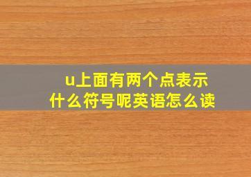 u上面有两个点表示什么符号呢英语怎么读