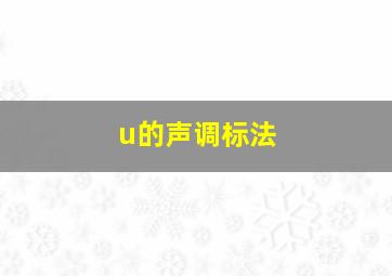 u的声调标法